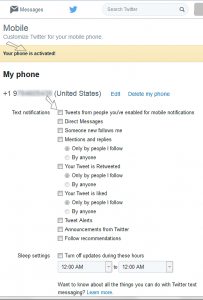 enabling twitter texts