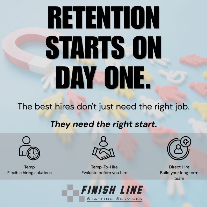 A graphic explaining how employee retention begins at hiring