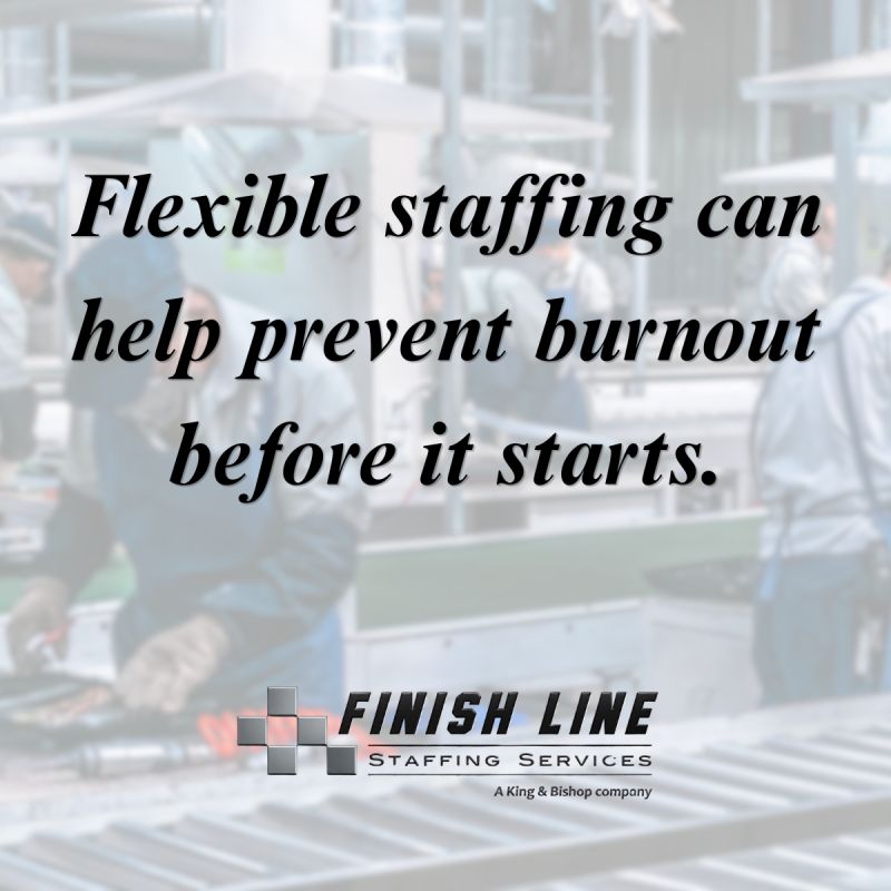 A graphic reading: Flexible staffing can help prevent burnout before it starts.