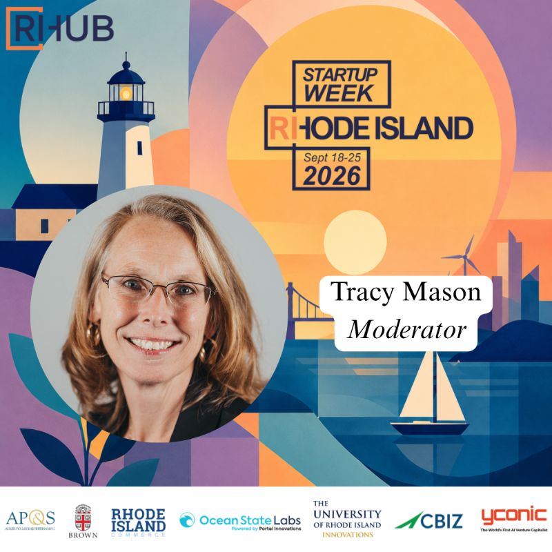 A promotional graphic for Rhode Island Startup Week's panel
