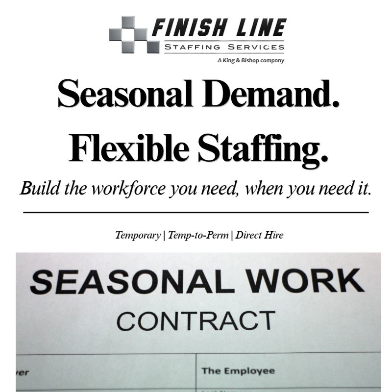 A graphic about hiring for seasonal work